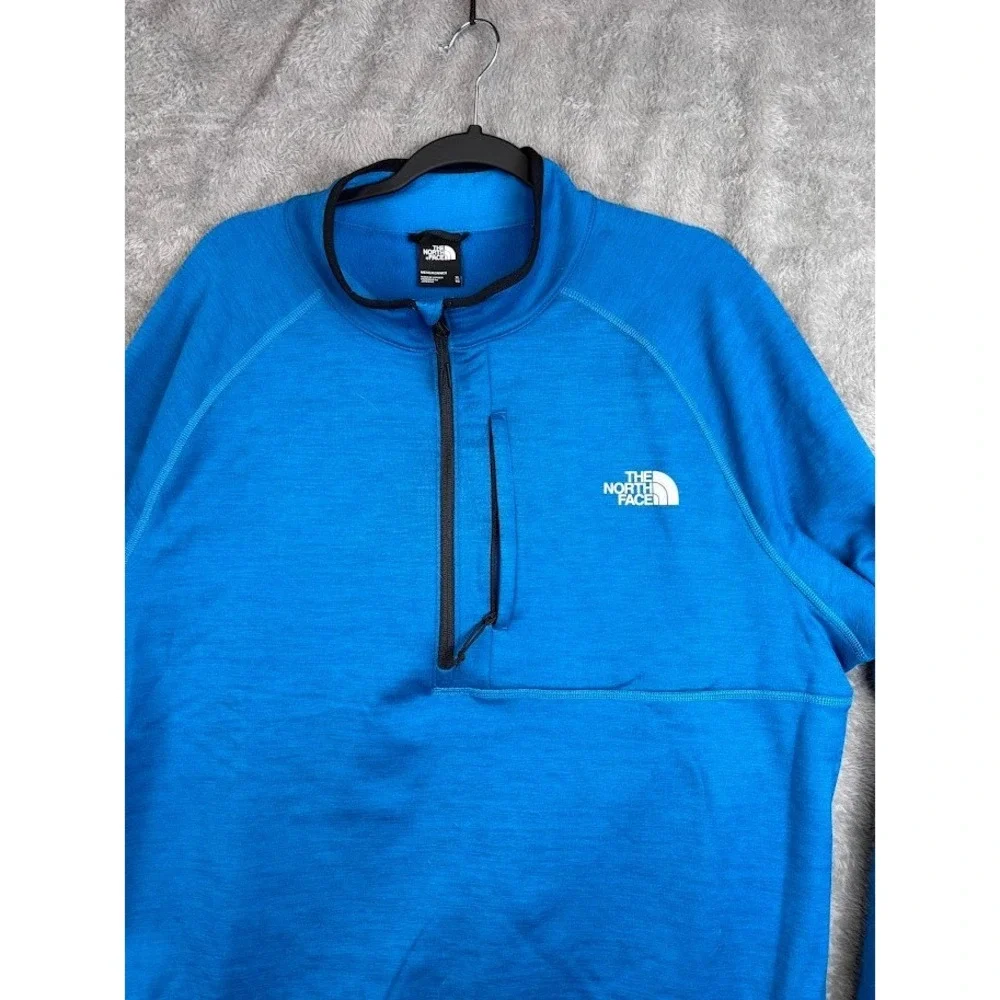The North Face Men's XL Blue 1/4 Zip Fleece Pullover Jacket w/ Zip Pocket Hiking